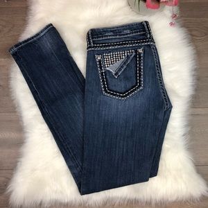 Miss Me Jeans Size 32 Skinny Rhinestone Dark Wash